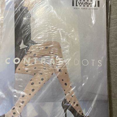 WOLFORD Vintage 2000-02 CONTRAST DOTS Helmut Newton Era - MEDIUM Black On Black